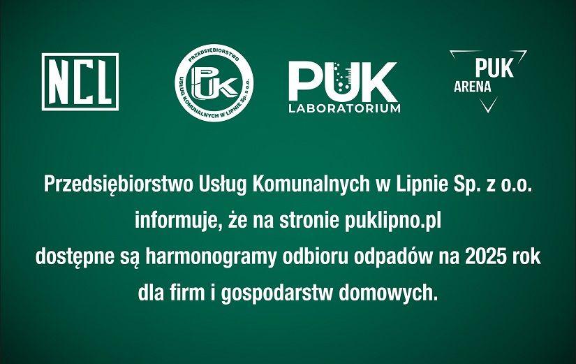 Harmonogramy odbioru odpadów na rok 2025